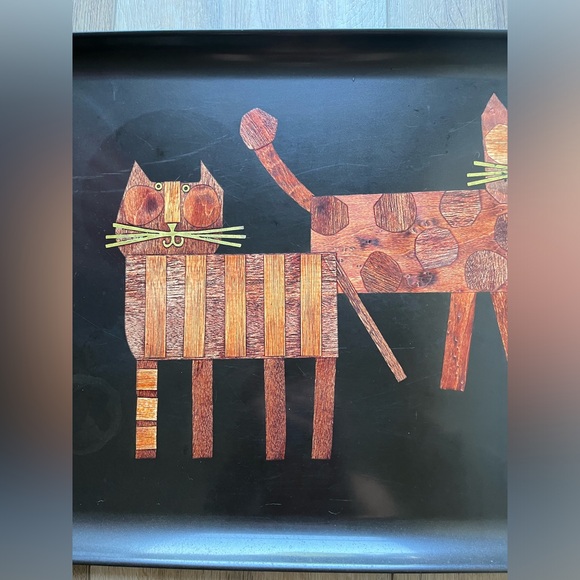 COUROC CATS 🐈🐈 Vintage Handcrafted 1960’s Serving Tray - Picture 4 of 16